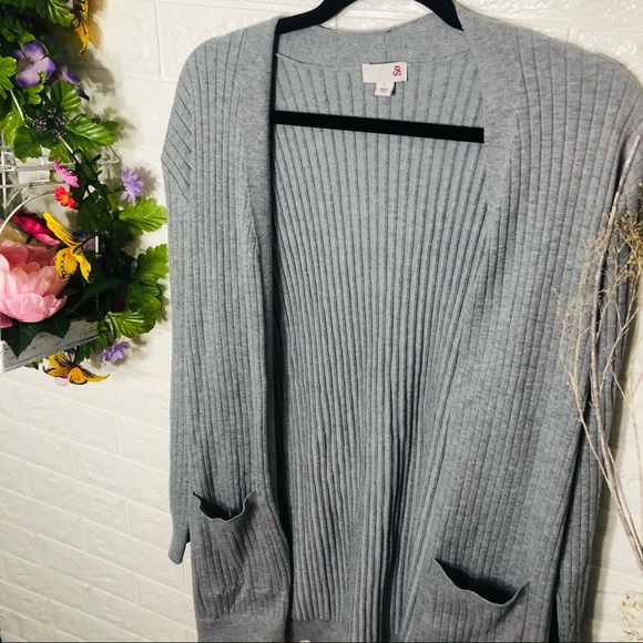 🌼3/$30🌼NWT SO Grey Open Cardigan Large - Picture 5 of 16